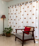 Hand Block Print Elephant Curtain - SINGLE piece