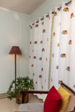 Hand Block Print Elephant Curtain - SINGLE piece