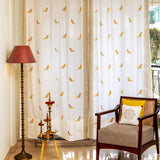 Hand Block Print Preethi Bird Print Cotton Curtain - STANDARD-SINGLE