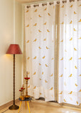 Hand Block Print Preethi Bird Print Cotton Curtain - STANDARD-SINGLE