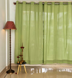 Solid Pastel Green Pure Cotton Curtains SINGLE piece