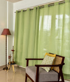 Solid Pastel Green Pure Cotton Curtains SINGLE piece