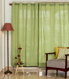 Solid Pastel Green Pure Cotton Curtains SINGLE piece