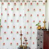 Hand Block Printed _Pomegranate print Curtains