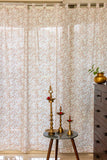 Hand Block printed-Tender Twig Sheer Curtains- SET of 2 Curtains