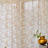 Hand Block printed-Tender Twig Sheer Curtains- SET of 2 Curtains