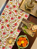 Hand Block Printed Phooley Phooley Print Cotton Table Runner