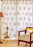 Hand Block Print Kolam Cotton Curtain  - SINGLE piece