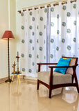 Hand Block Print Peacock Curtain  - SINGLE piece