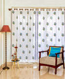 Hand Block Print Peacock Curtain  - SINGLE piece