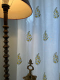 Hand Block Print Little Yellow Flower Curtain - SINGLE piece