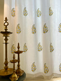 Hand Block Print Little Yellow Flower Curtain - SINGLE piece