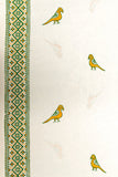 Hand Block Print Parrot Cotton Curtains in Mustard and Green - Premium -SINGLE piece