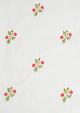 Red Rose Embroidered Cotton Curtain