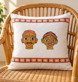 Hand Block Printed _ Cheriyal Mask Cushion cover