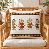 Hand Block Printed _ JaminiRoy Tribal Ladies Cushion cover