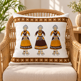 Hand Block Printed _ Tanjavour Doll  Cushion cover