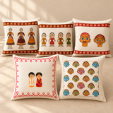 Hand Block Printed _ Golu Combo 5 Cushion cover s & Table Runner