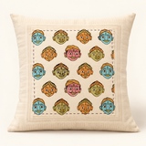Hand Block Printed _ Cheriyal multi mask Cushion cover