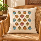 Hand Block Printed _ Cheriyal multi mask Cushion cover