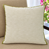 Vatika_ Bougainvillea & Green Striped Cushion-covers of 2