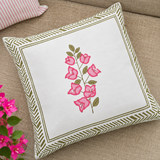Vatika_ Bougainvillea strand with Striped cushion covers_set of 2