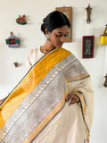 Hand Block Printed Mustard Dupatta