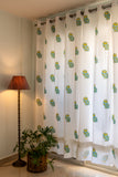 Hand Block Print OWL Cotton Curtain SINGLE piece