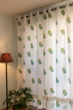 Hand Block Print OWL Cotton Curtain SINGLE piece