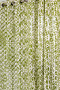 Hand Block Print Ikat Cotton Curtain - SINGLE piece