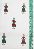 Hand Block Print Doll Curtain Red/Green