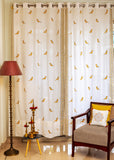 Hand Block Print Preethi Bird Print Cotton Curtain - STANDARD-SINGLE
