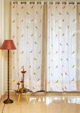 Hand Block Print Preethi Bird Print Cotton Curtain - STANDARD-SINGLE