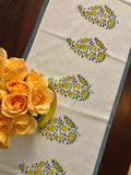 Hand Block printed_Grey Paisley Table Runner