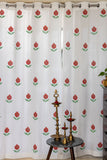 Hand Block Printed _Pomegranate print Curtains