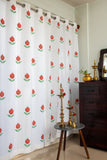 Hand Block Printed _Pomegranate print Curtains