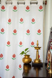 Hand Block Printed _Pomegranate print Curtains