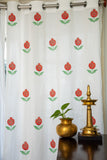 Hand Block Printed _Pomegranate print Curtains