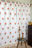 Hand Block Printed _Pomegranate print Curtains