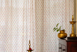 Hand Block Printed Whisper Blooms - Sheer Curtains - SET of 2 curtains