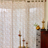 Hand Block printed-Tender Twig Sheer Curtains- SET of 2 Curtains