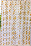 Hand Block Printed Marigold in Mustard & Green