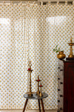 Hand Block printed-Yellow Bloom  Sheer Curtains- SET of 2 Curtains