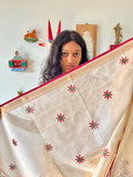 Hand Block Printed Pink & green Dupatta