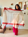 Hand block printed Red & Black Dupatta