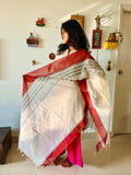 Hand block printed Red & Black Dupatta