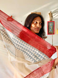 Hand block printed Red & Black Dupatta