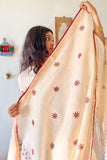 Hand Block Printed Pink & green Dupatta