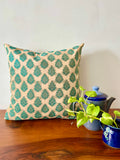 Blue Brocade Cushion Cover