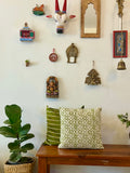 Ikat Block Print Cotton Cushion Cover